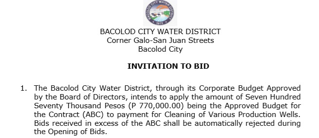 Invitation to Bid